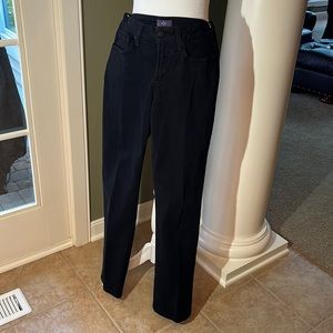 NYDJ black straight leg jeans. Size 0